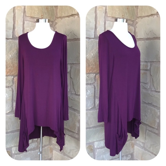 LOGO by Lori Goldstein Hi-Low Tunic w/ Pockets MP - Picture 1 of 8